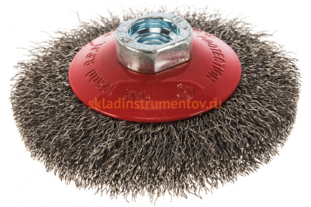 Щетка коническая с гофрированной нержавеющей проволокой Эксперт 535 (100 мм; М14*2 мм) Профоснастка 20804001