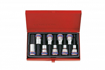 Набор торцевых насадок KING TONY 1/2 HEX 4-17 мм 9 предметов 4120PR