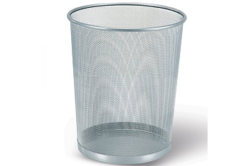Металлическая корзина для бумаг BRAUBERG Germanium большая, 20 литров, серебристая 231957