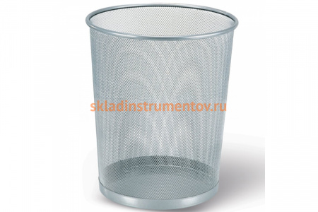 Металлическая корзина для бумаг BRAUBERG Germanium большая, 20 литров, серебристая 231957