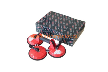 Трехзажимной съемник стекол с присосками диаметр 145мм, грузоподъемность 75кг ROCKFORCE RF-63406