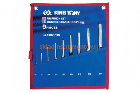Набор выколоток в чехле из теторона (9 предметов) KING TONY 1009PRN