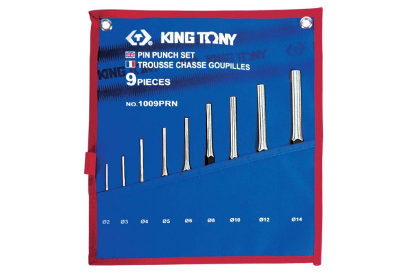 Набор выколоток в чехле из теторона (9 предметов) KING TONY 1009PRN