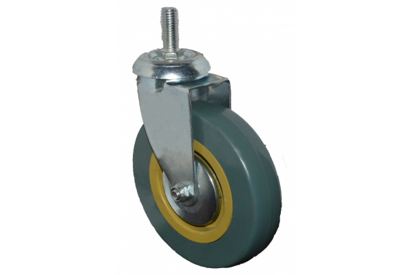 Колесо поворотное с болтом зеленая резина (М12; 125 мм) MFK-TORG 3062125-M12-LT