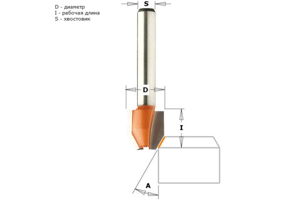 Фреза фасочная (12x12.7 мм; хвостовик 8 мм) CMT 921.030.11