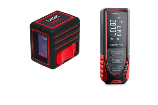 Комплект ADA: Лазерный уровень Cube MINI Basic Edition + дальномер лазерный Cosmo MINI А00585