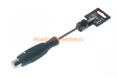 Шлицевая силовая отвертка ROCKFORCE SL6.5х125 на пластиковом держателе RF-70265125