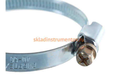 Металлические хомуты СИБРТЕХ, стандартное болтовое крепление, 40-60мм, 2шт, ширина 9мм, 47661