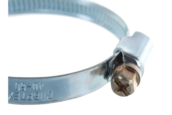 Металлические хомуты СИБРТЕХ, стандартное болтовое крепление, 40-60мм, 2шт, ширина 9мм, 47661