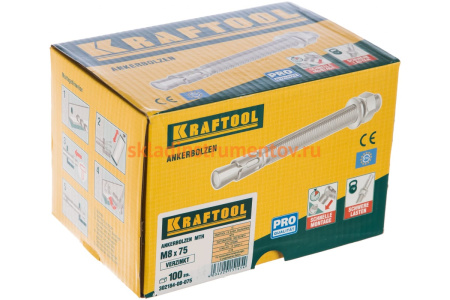 Анкер клиновой (М8x75; 100 шт.) Kraftool 302184-08-075