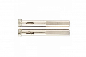 Сверло алмазное по керамограниту (2 шт; 10х67 мм; 3-гранный хвостовик) MATRIX 726103