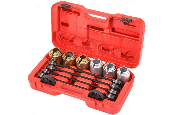 Набор оправок для монтажа и демонтажа сайлентблоков, кейс, 6шт МАСТАК 110-20026C