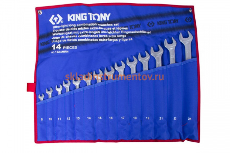 Набор комбинированных удлиненных ключей, 8-24 мм, 14 предметов KING TONY 12A4MRN