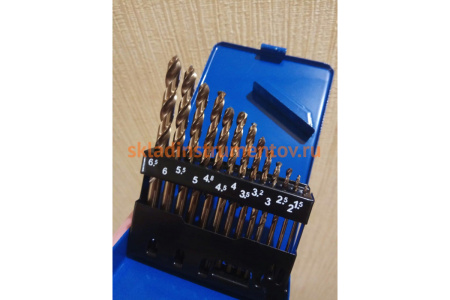 Набор сверл по металлу (13 шт., 1.5-6.5 мм, сталь Р6М5К5, класс А) Зубр 29626-H13