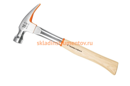 Молоток-гвоздодер Truper MOR-16X 16802 с полированным бойком, деревянная ручка