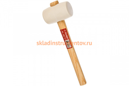 Резиновая белая киянка с деревянной ручкой 230г Зубр МАСТЕР 20511-230_z01