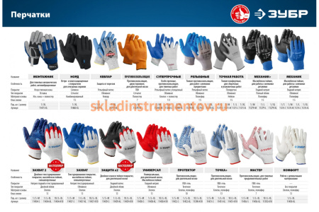 Перчатки с ПВХ-гель покрытием ЗУБР Точка+, размер L-XL, 10 пар, 11451-K10 Перчатки с ПВХ-гель покрытием ЗУБР Точка+, размер L-XL, 10 пар, 11451-K10