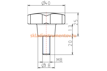 Крестообразная рукоятка KIPP K0148.508X20