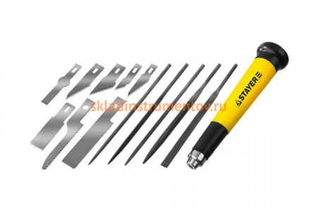 Нож STAYER “MASTER” для точных работ в комплекте с лезвиями различной формы и надфилями, в чехле,38 предметов 09145-H38