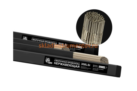 Прутки сварочные нержавеющие (2.4 мм; 1000 мм; туба 5 кг; СВ-08Х19Н9Т) 308LSi БАРС
