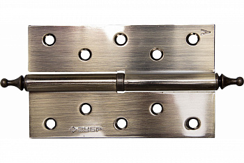 Дверная разъемная петля Зубр Эксперт 1 подшипник цвет старая латунь AB левая с крепежом 125x75x2.5 мм 2 шт. 37605-125-5L