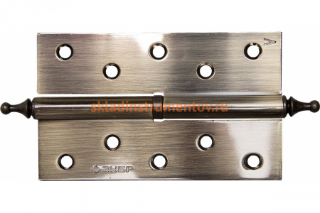 Дверная разъемная петля Зубр Эксперт 1 подшипник цвет старая латунь AB левая с крепежом 125x75x2.5 мм 2 шт. 37605-125-5L