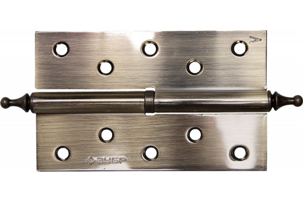 Дверная разъемная петля Зубр Эксперт 1 подшипник цвет старая латунь AB левая с крепежом 125x75x2.5 мм 2 шт. 37605-125-5L