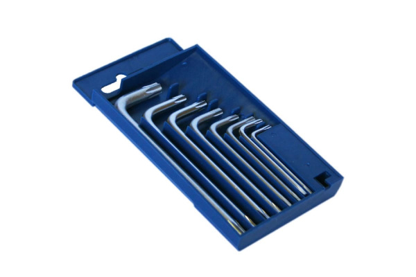 Ключи-звездочки SANTOOL Т9-Т40 в пластмассовом футляре 8 шт/уп 031656