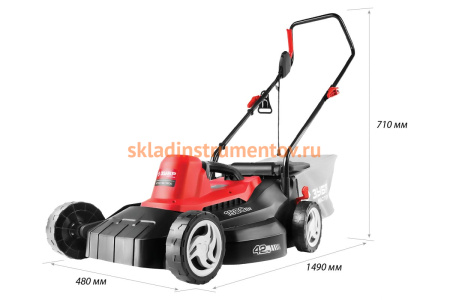 Роторная электрическая газонокосилка Зубр ЗГКЭ-42-1800