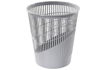 Корзина для бумаг BRAUBERG 11 литров, сетчатая, серая 230442