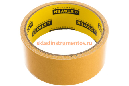 Лента STAYER PROFI двусторонняя, клейкая, армированная тканью, 38ммх5м 1217-38-05
