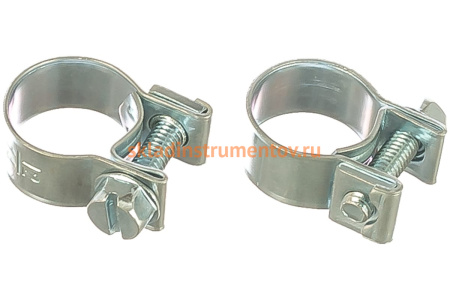 Металлические хомуты СИБРТЕХ , MINI 12-14мм, ширина 9мм, винтовой, W1, 2шт 47504