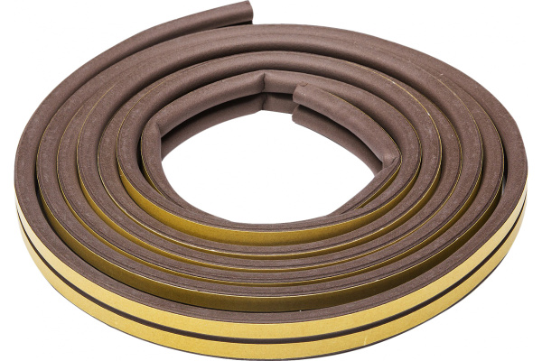 Самоклеящийся уплотнитель Зубр резиновый профиль D коричневый 6 м 40930-006