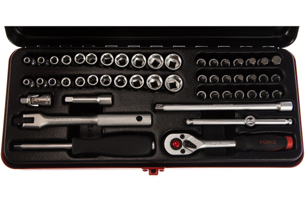 Набор дюймовых и метрических 6-ти гранных головок и головок-бит FORCE 2501А