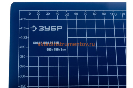 Непрорезаемый коврик Зубр Эксперт 3 мм цвет синий 600x450 мм 09901