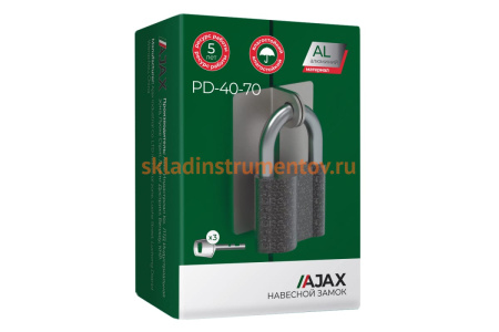 Навесной замок AJAX PD-40-70, фин. 3 кл., коробка 42571