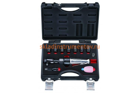 Пневмотрещотка с набором ударных головок FORCE 4118-3