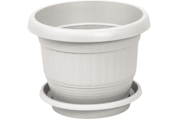 Цветочный горшок Тара.ру 2.5 л, с поддоном, белый мрамор 23607
