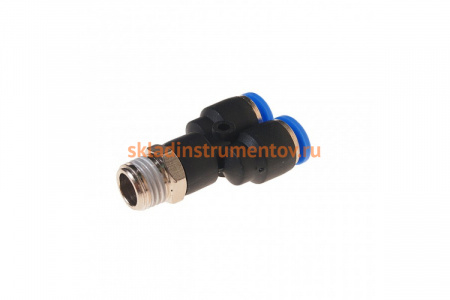 Фитинг Y-образный с наружной резьбой (8 мм; 1/4") для пластиковых трубок ROCKFORCE RF-SPX08-02