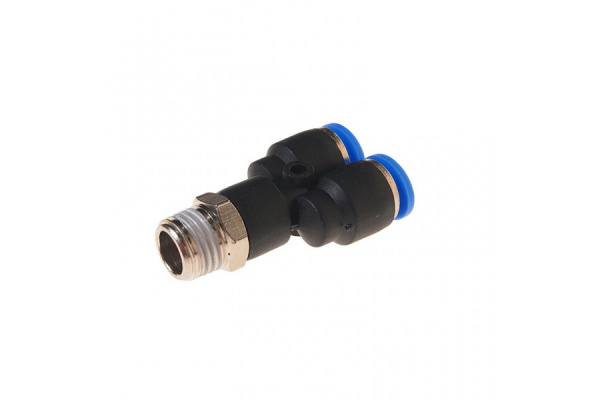 Фитинг Y-образный с наружной резьбой (8 мм; 1/4") для пластиковых трубок ROCKFORCE RF-SPX08-02