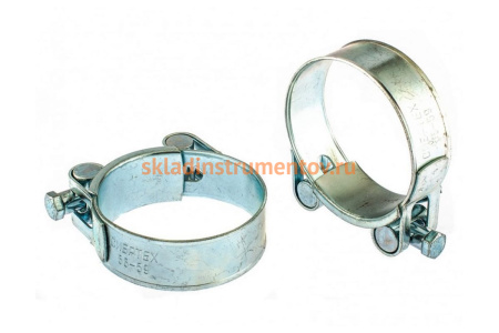 Металлические хомуты СИБРТЕХ, силовые, 56-59мм, ширина 22мм, шарнирный, W1, 2шт 47543