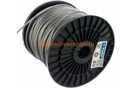 Стальной трос Зубр DIN 3055, оцинкованная сталь, синтетическая сердцевина, d=4мм, L=200м 4-304110-04 Стальной трос Зубр DIN 3055, оцинкованная сталь, синтетическая сердцевина, d=4мм, L=200м 4-304110-04