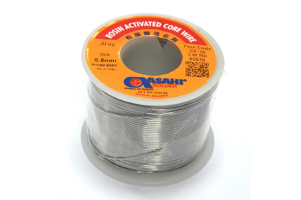 Припой (0.8 мм, 0.25 кг, Sn63/Pb37, СF10, флюс RA) ASAHI 00-00000064