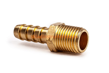Разъем 1/4 внешняя резьба - елочка 8 мм, латунь AV Steel AV-700305