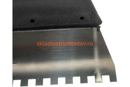 Зубчатый шпатель, нержавеющая сталь, пластиковая рукоятка 6х6 мм, 200мм Вихрь 73/3/2/26