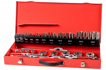 Резьбонарезной набор M3-M20 HSS метчики+плашки+воротки, 54шт RUKO 245040
