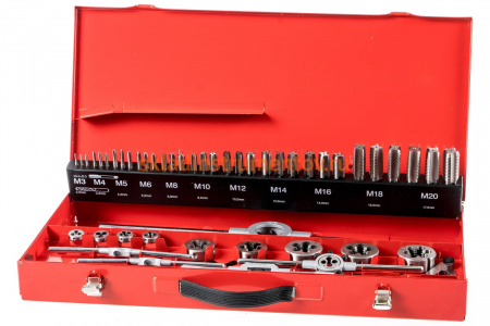 Резьбонарезной набор M3-M20 HSS метчики+плашки+воротки, 54шт RUKO 245040