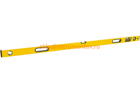 Профессиональный коробчатый усиленный уровень, 2 фрезерованные поверхности, 3 ампулы, 1 поворотная, ручки, 150см Stayer PROFI PROSTABIL 3471-150_z01
