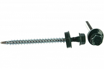 Саморезы Зубр для крепления кровельных материалов к деревянной обрешетке, цвет RAL 6005 зеленый насыщенный, оцинкованный, 4,8x60мм, 1000шт 4-300310-48-060-6005