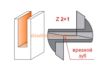 Фреза пазовая с торцевым зубом (16x20x70 мм; S 8 мм; RH; Z2+1) по дереву СМТ 174.160.11
